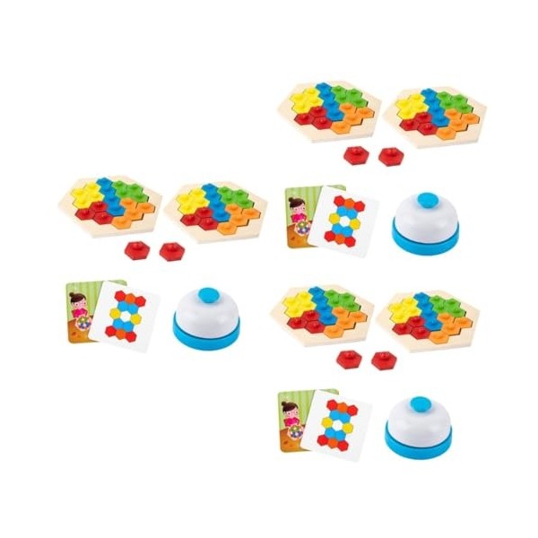 Totority 3 Ensembles De Blocs De Forme Hexagonale en Nid dabeille Jouets Éducatifs pour Enfants Trieur De Formes Blocs Géomé