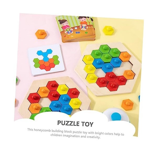 Totority 3 Ensembles De Blocs De Forme Hexagonale en Nid dabeille Jouets Éducatifs pour Enfants Trieur De Formes Blocs Géomé