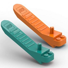 LEGO Lot de 2 séparateurs de pierre orange et turquoise 96874