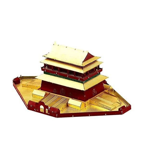 GAENZA Assemblé Puzzles en métal 3D Puzzle modèle de Tour Antique Chinoise avec lumière USB et Outils Chaque pièce est Unique