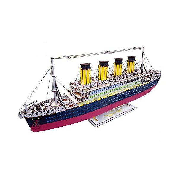 CFmoshu 3D en Bois Jigsaw Titanic Modèle Bricolage Jouet éducatif Modèle Enfants Jouets éducatifs 3D Jigsaw Puzzle Jeu pour E