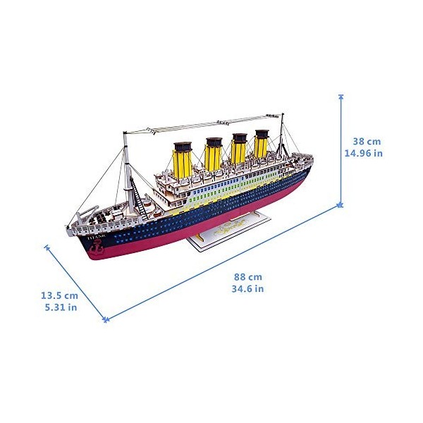 CFmoshu 3D en Bois Jigsaw Titanic Modèle Bricolage Jouet éducatif Modèle Enfants Jouets éducatifs 3D Jigsaw Puzzle Jeu pour E