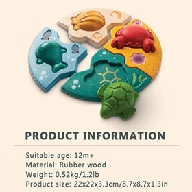 Puzzle Unique Puzzles 3D Puzzles 3D en Bois Animaux Marins colorés Puzzle 3D pour garçons et Filles Exercice de pensée logiqu