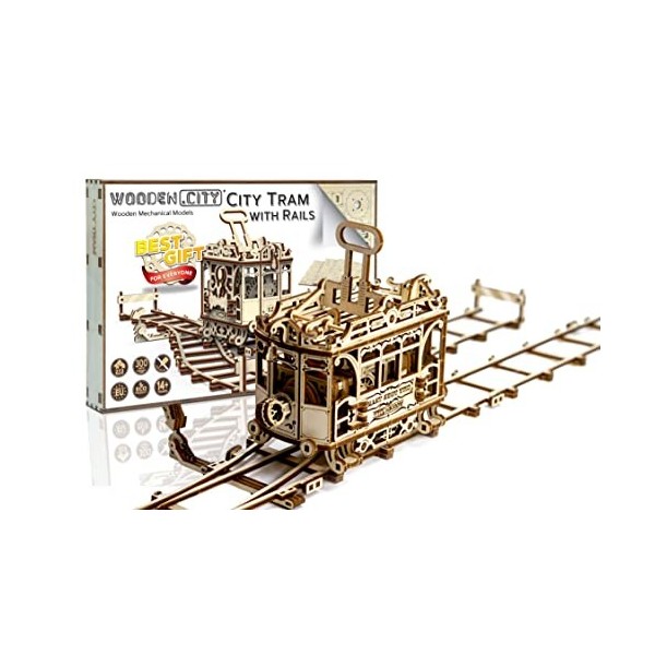 Wooden.City Kit De Modèle en Bois À Construire - City Tram - Mécanique - Anniversaire pour Adolescents Et Adultes - Puzzle 3D