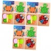 Totority 12 Ensembles De Puzzles en Bois pour Enfants Blocs De Bambou pour Garçons Animaux