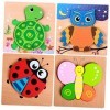 Totority 12 Ensembles De Puzzles en Bois pour Enfants Blocs De Bambou pour Garçons Animaux