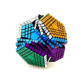 CBLdF 7X7x7 Cube Magique Dodécaèdre Cube Megaminx Speed Cube Noir Sticker