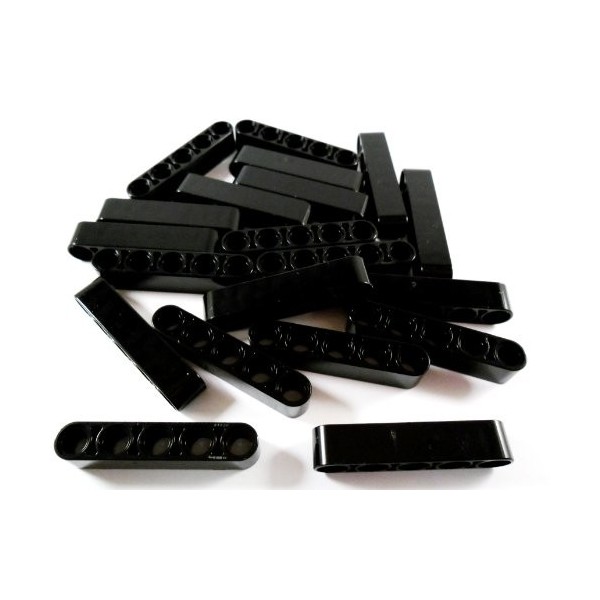 Lot de 20 pièces LEGO TECHNIC « Bras de levage - 1 x 5 picots » - Noir