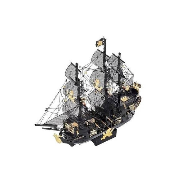 RIBONI Kit De Voile Puzzle en Métal pour Mini Modèle De Bateau Pirate À Perles Noires, Cadeau pour Adulte, Modèle Dassemblag