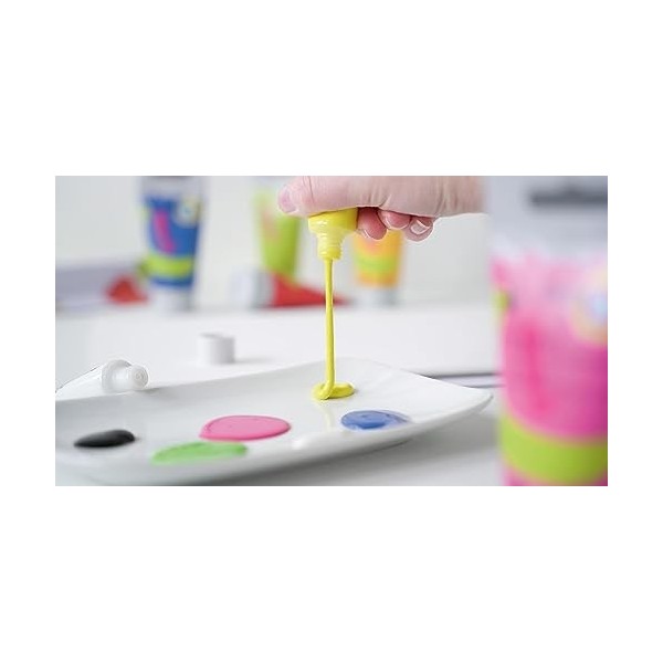 C. Kreul GmbH- KREUL 43319-Kids Art Bricolage pour Enfants, Scolaire à Base deau, Jaune Fluorescent 75 ML, Peinture dartist