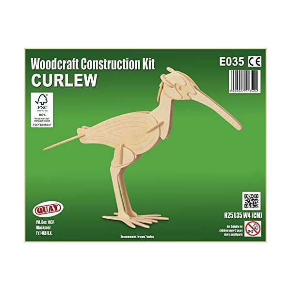 Quay- Curlew Woodcraft Construction Kit FSC, E035, Marron