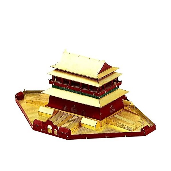 Puzzles en métal 3D Puzzle modèle de Tour Antique Chinoise avec lumière USB et Outils Chaque pièce est Unique