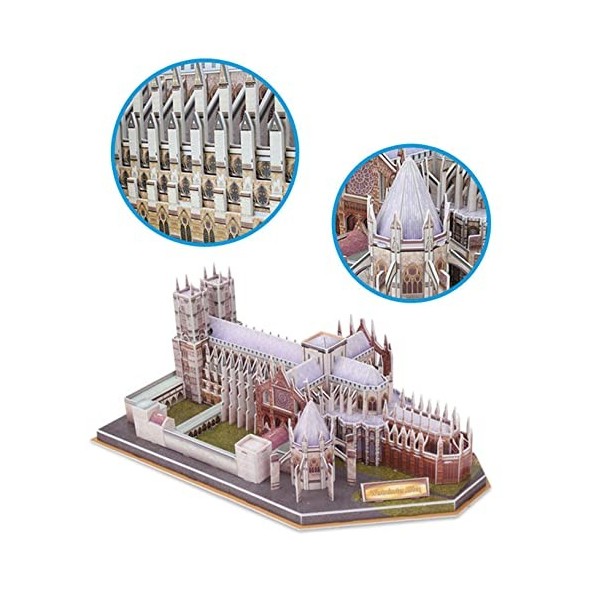 2022 Westminster Abbey 3D Paper Puzzle Modèle Cadeaux pour Adultes, 15,4 Pouces × 9,1 Pouces × 6,1 Pouces