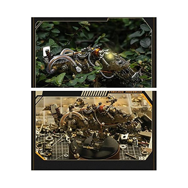 JUYI Modèle 3D en métal, 547 pièces Steampunk Variante Crocodile Métal Modèle Kit de modélisme mécanique DIY Puzzle 3D Métal 