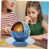 Abaodam 4 Ensembles Puzzle Terre 3D Métiers De lespace Casse-tête Globe 3D en Bois Cadeaux Roses Jouets pour Fille Casse-têt