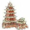 LZQPEARL Bâtiment en Bois 3D Modèle JOTE Jigsaw Puzzle Kit de Construction en Bois en Bois Chinoise Tour Ancienne Tour