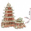 LZQPEARL Bâtiment en Bois 3D Modèle JOTE Jigsaw Puzzle Kit de Construction en Bois en Bois Chinoise Tour Ancienne Tour