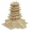 LZQPEARL Bâtiment en Bois 3D Modèle JOTE Jigsaw Puzzle Kit de Construction en Bois Wood Chinoise Ancienne Tour 306 PCS 