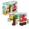 BIOBUDDI- Fire Truck Play Set, 20 Blocks Building Blocs de Construction, BB-0127, Multicolore