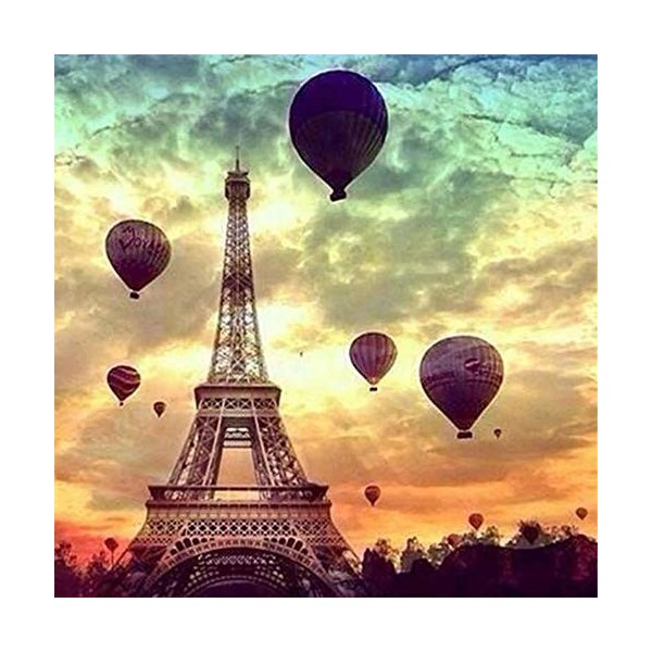 Yingxin34 Puzzle 3000 Pièces Adultes Montgolfière près de la Tour Relax Puzzles Games - Casse-tête Puzzle pour Enfants et Adu