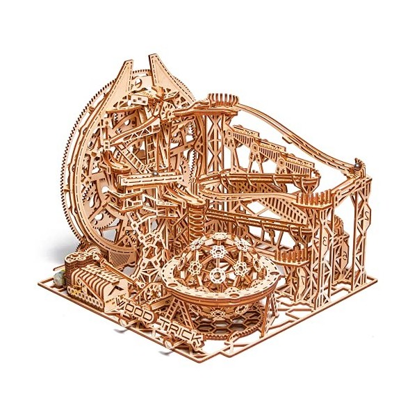 Wood Trick Galaxy Marble Run - Puzzles 3D en bois à construire pour adultes - Fonctionnement électrique - Kits de modèles en 