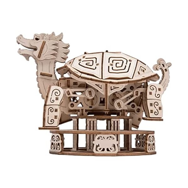 ZUMAHA Jeu de Puzzle Puzzle 3D Assemblage Dragon Tortue Modèle de Puzzle 3D Modèle de Puzzle en Bois Jouets Difficile à Assem