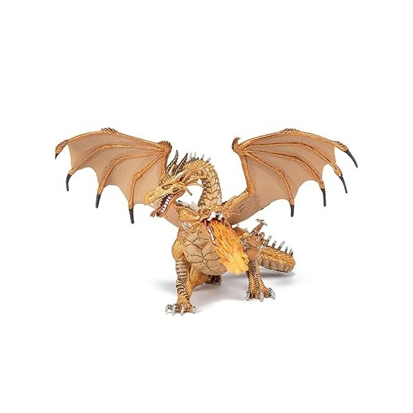 Papo - 38938 - Figurine - Dragon deux têtes - or