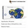 3D Globe Puzzle Puzzles 500 Pièces Puzzles 3D Puzzles Expériences Scientifiques Bâtiment Éducatif pour Les 4-8 Ans Et Plus