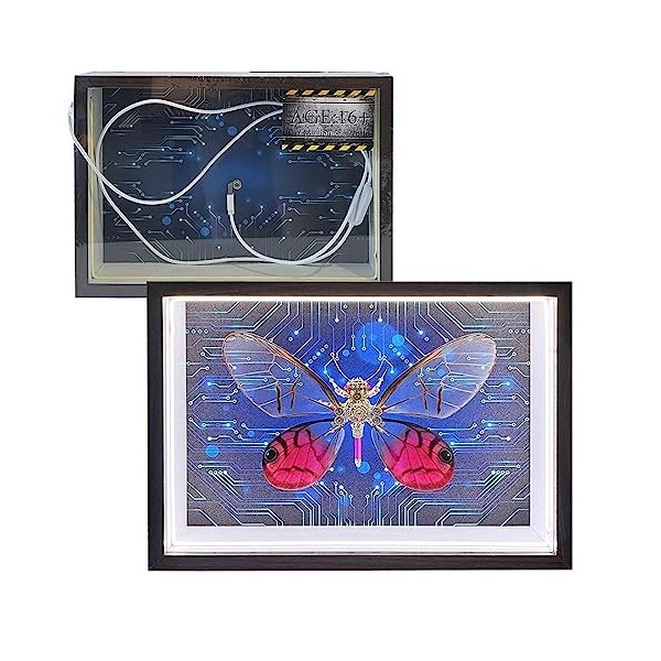 GRAE Puzzle 3D en métal - Modèle papillon avec cadre rechargeable - Pour bricolage - Décoration de table - Cadeau