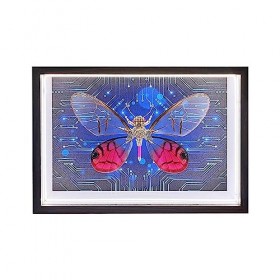 GRAE Puzzle 3D en métal - Modèle papillon avec cadre rechargeable - Pour bricolage - Décoration de table - Cadeau