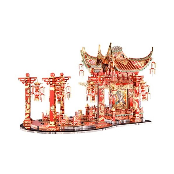 SOBOUR Assemblé Puzzle de Construction de Style Chinois Puzzle de Noël Puzzles 3D pour Adultes Puzzle en métal 3D Cadeaux de 