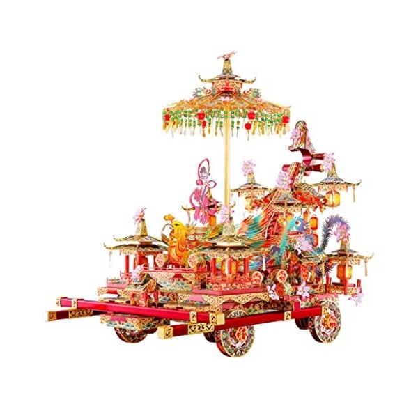 SOBOUR Assemblé Puzzle de Voiture de Fleur Chinoise modèle 3D Puzzles pour Adultes 3D métal Puzzle Artisanat Loisirs Cadeaux 