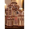 Wood Trick Dragon Castle Puzzles 3D Mobiles en Bois pour Adultes et Enfants à Construire - LED Rouge - Greensleeves Melody - 