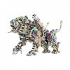 MayD Puzzle 3D en Métal Bengal Tiger, Puzzle 3D en Métal Modèles Metal Ensemble de Puzzle en Laser Cut Puzzles, Kit Modello i