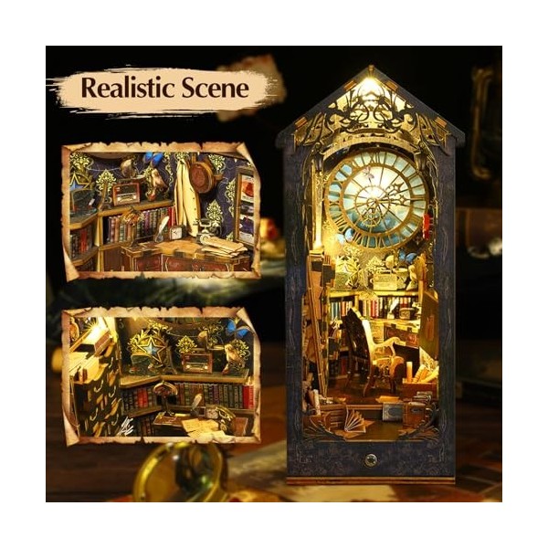 Kit de bricolage pour book nook - Puzzle 3D en bois - Serre-livres dart - Kits de modèle pour adultes à construire