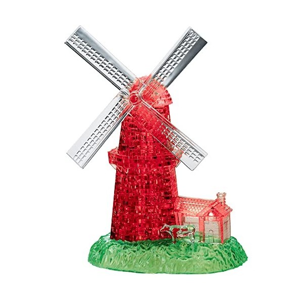 3-D Licensed Crystal Puzzle -Windmill white/Red 