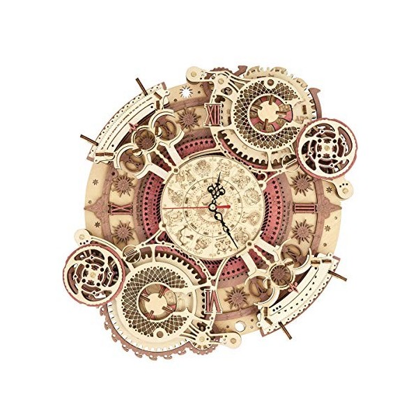 ROKR Puzzle 3D en Bois Horloge Modèle 30,5 cm - DIY 168 Pièces Modélisme Mécanique Kit Jouet Décoration de la Maison Cadeaux 