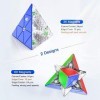 Bukefuno GAN Pyraminx M Magnétique 3x3 Cube Speed Pyramid 36 3x3x3 Cube Aimants sans autocollant Standard