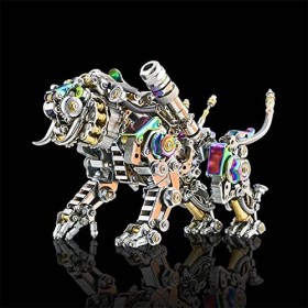 AMOC Puzzle 3D Bengal Tiger en métal, 3D métal tigre version colorée/700PCS+ - Ailes non incluses.