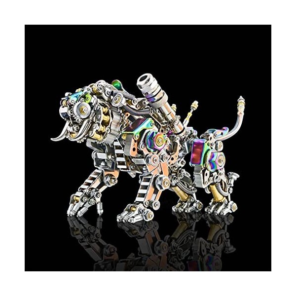 AMOC Puzzle 3D Bengal Tiger en métal, 3D métal tigre version colorée/700PCS+ - Ailes non incluses.
