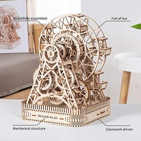Leic 3D en Bois Grande Roue modèle 430 pièces 3D mécanique Assemblage Manuel Puzzle modèle découpe Laser Jouet créatif Cadeau