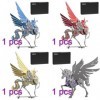 Fabroz Lot de 4 puzzles en métal 3D - Modèle licorne 3D - À monter soi-même - Steampunk - En métal - Pour Halloween - Cadeaux