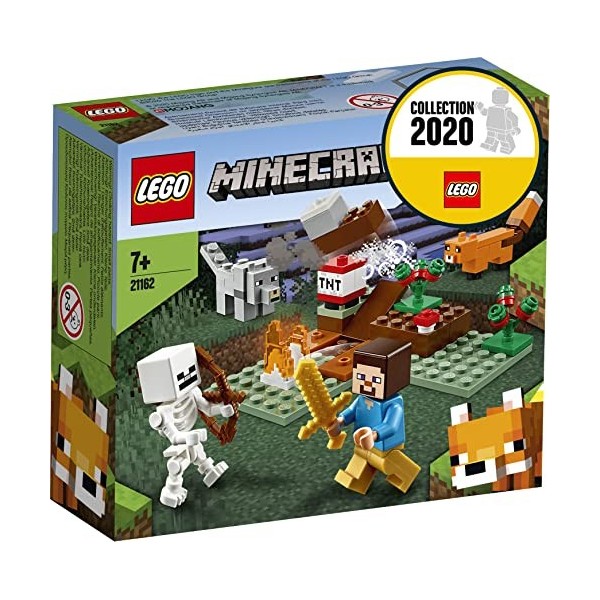 LEGO 21162 Minecraft Aventures dans la taïga - Inclut un squelette, un loup, un renard et le personnage Steve de Minecraft