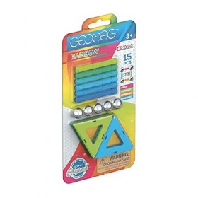 Geomag Classic 366 Rainbow, Blister Cold, Constructions Magnétiques et Jeux Educatifs, 15 Pièces