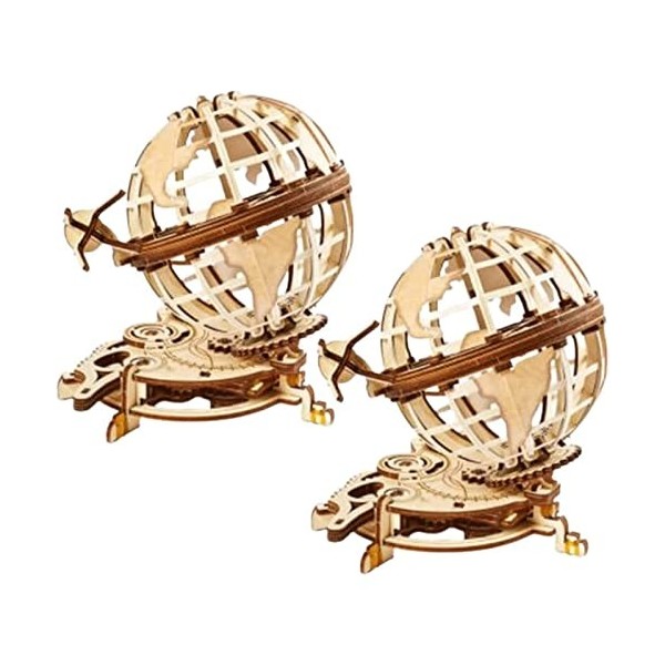 LIOONS Puzzle Puzzles 3D Modèle Globe Puzzle en Bois Construction mécanique pour Adolescents et Enfants Maquettes pour Adulte