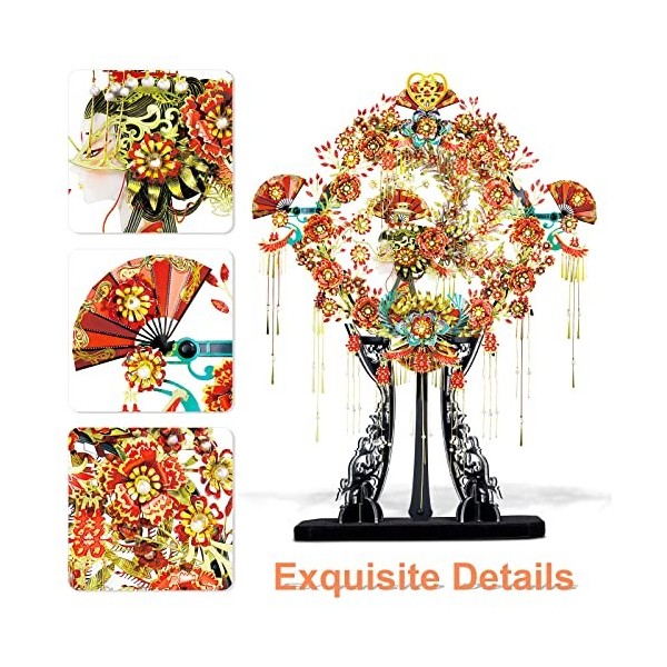 Piececool Casse-tête 3D en métal pour adultes, fan de mariage - Accessoires de mariage chinois anciens modèles en métal 3D, k