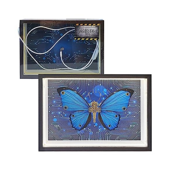 GUANYAN Puzzle 3D en métal - Papillon Morpho Ménelaus avec cadre - 150 pièces - Kit de modélisation Steampunk - Puzzle 3D pou