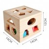 ISO TRADE - Cube éducatif en Bois avec Formes Jeux de Construction, Multicolore 9366 
