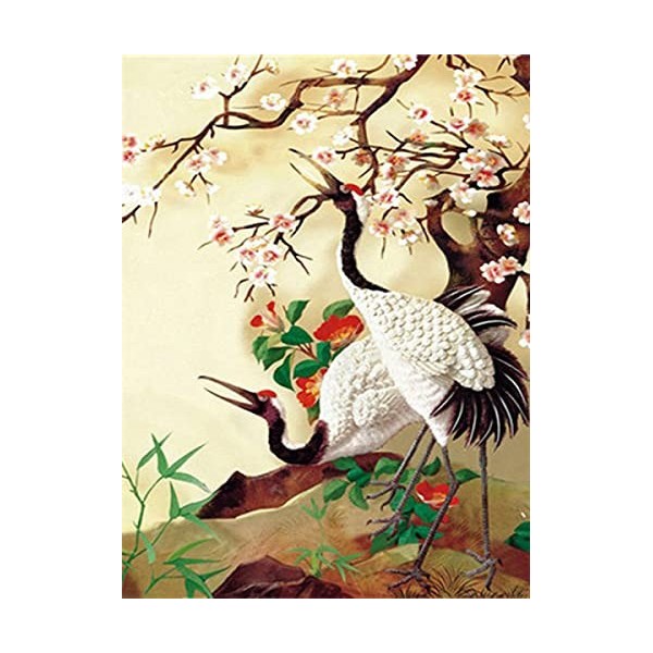 Puzzle Bois Adulte Red-crowned crane,3000 Matériaux Recyclés de Haute Qualité et Impression de Haute Définition Puzzle 3D Déc