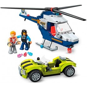 Mega Construx Wonder Builders Course-Poursuite dans les airs à assembler, jeu de construction, 252 briques et 2 figurines, po